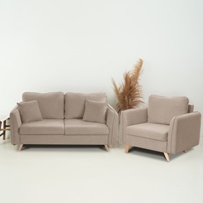 Комплект мебели Бертон бежевый диван+ кресло в Москве - предосмотр 1