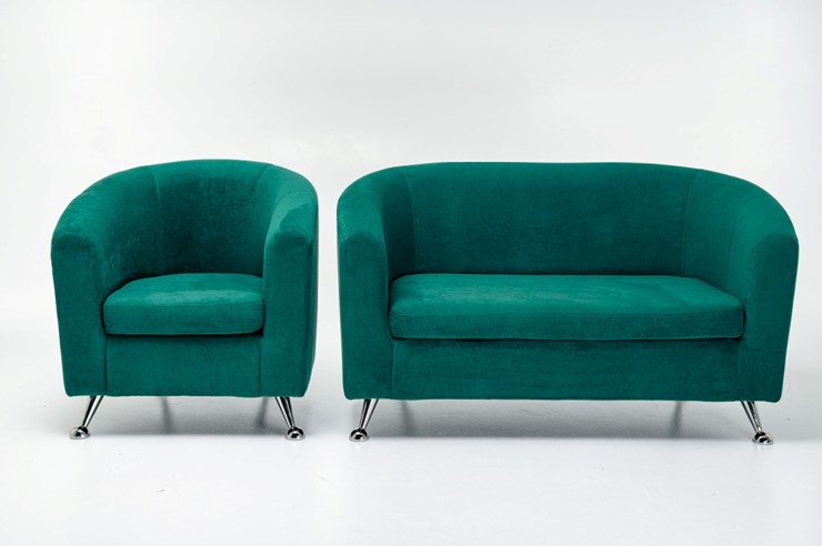 Комплект мебели Брамс  цвет изумрудный диван 2Д + кресло в Москве - изображение 1