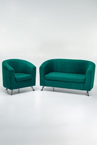 Комплект мебели Брамс  цвет изумрудный диван 2Д + кресло в Москве - предосмотр 4