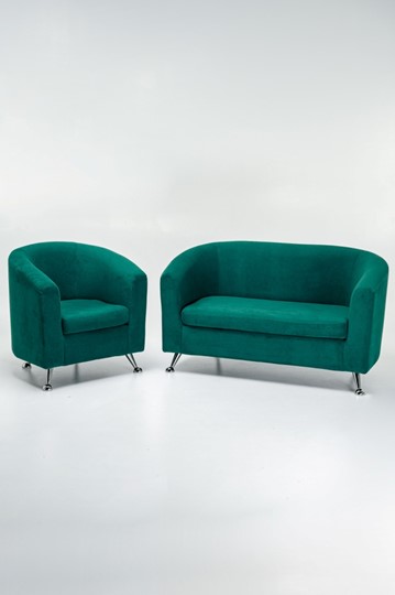 Комплект мебели Брамс  цвет изумрудный диван 2Д + кресло в Москве - изображение 4