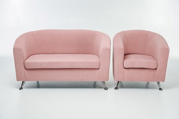 Комплект мебели Брамс  цвет розовый диван 2Д + кресло в Москве