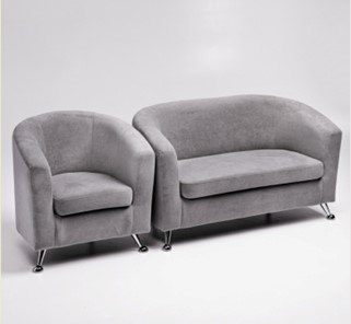 Комплект мебели Брамс  цвет серый диван 2Д + кресло в Москве