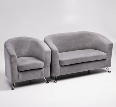 Комплект мебели Брамс  цвет серый диван 2Д + кресло в Москве - изображение