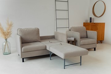 Комплект мебели диван + кресло-кровать Бэст бежевый в Москве - предосмотр 4