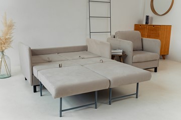 Комплект мебели диван + кресло-кровать Бэст бежевый в Москве - предосмотр 5