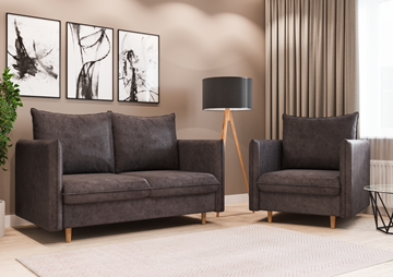 Комплект мебели диван и кресло Гримма графит в Подольске