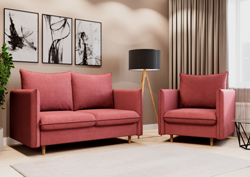 Комплект мебели диван и кресло Гримма коралл в Подольске
