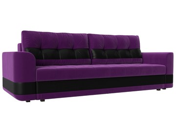 Прямой диван Честер, Фиолетовый/черный (вельвет/экокожа) в Одинцово