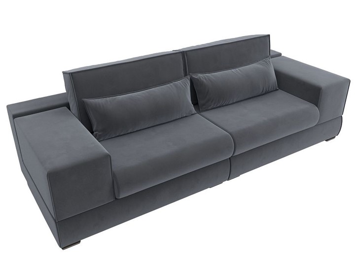 Прямой диван Лига-037, Серый (велюр) в Одинцово - изображение 5