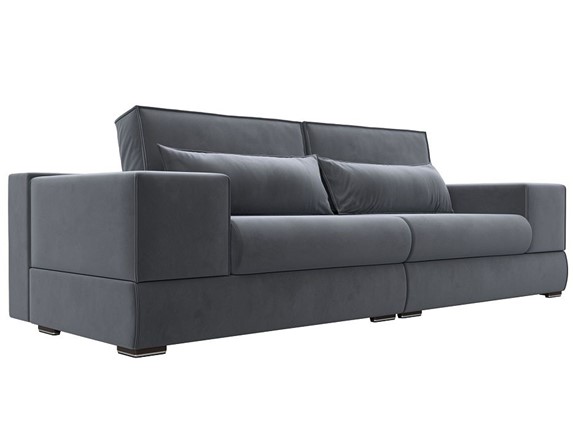Прямой диван Лига-037, Серый (велюр) в Одинцово - изображение