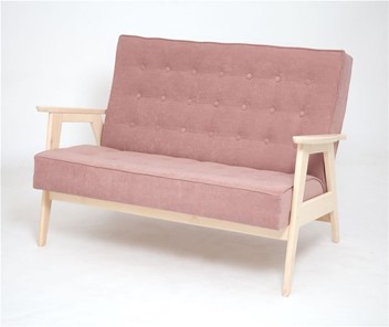 Прямой диван Ретро, двухместный (беленый дуб / RS 12 - розовый) в Подольске