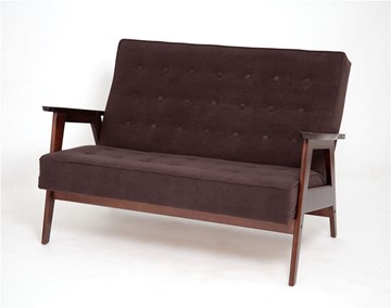 Прямой диван Ретро, двухместный (темный тон / RS32 - коричневый) в Химках