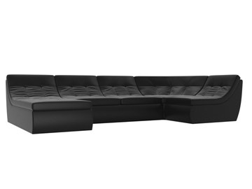 Модульный П-образный диван Холидей, Черный (экокожа) в Москве