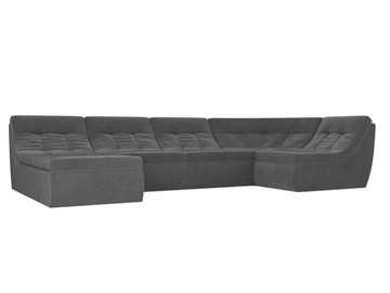 Модульный раскладной диван Холидей, Серый (велюр) в Подольске