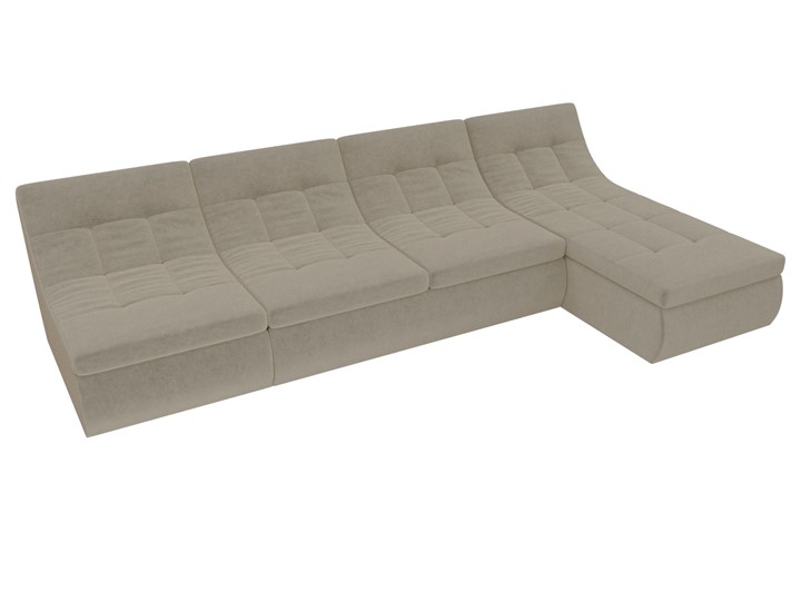Большой модульный диван Холидей, Бежевый (микровельвет) в Одинцово - изображение 4
