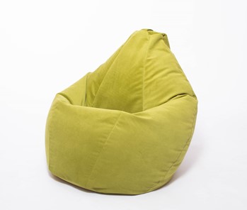 Кресло-мешок Груша малое, велюр однотон, травянное в Москве - предосмотр