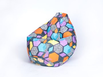 Кресло-мешок Груша среднее, велюр принт, геометрия в Одинцово