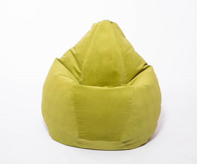 Кресло-мешок Груша малое, велюр однотон, травянное в Химках - изображение 1