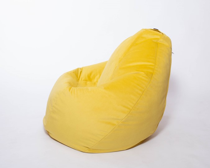 Кресло-мешок Груша малое, велюр однотон, лимонное в Москве - изображение 1
