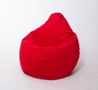 Кресло-мешок Груша большое, велюр однотон, красное в Одинцово