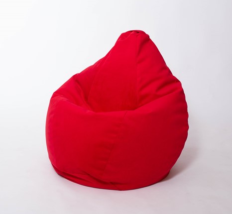 Кресло-мешок Груша большое, велюр однотон, красное в Химках - изображение