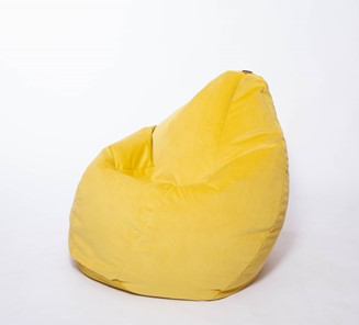Кресло-мешок Груша большое, велюр однотон, лимонное в Москве - предосмотр