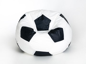 Кресло-мешок Мяч большой, бело-черный в Серпухове