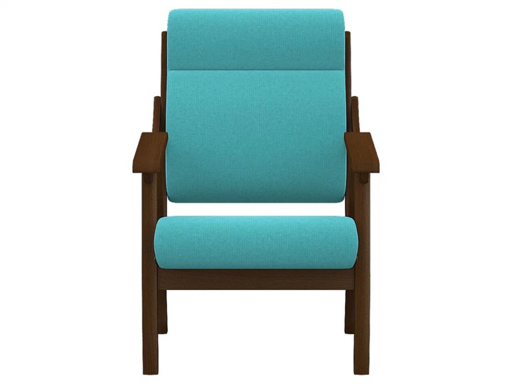 Мягкое кресло Вега 10 ткань бирюза, каркас орех в Москве - изображение 3