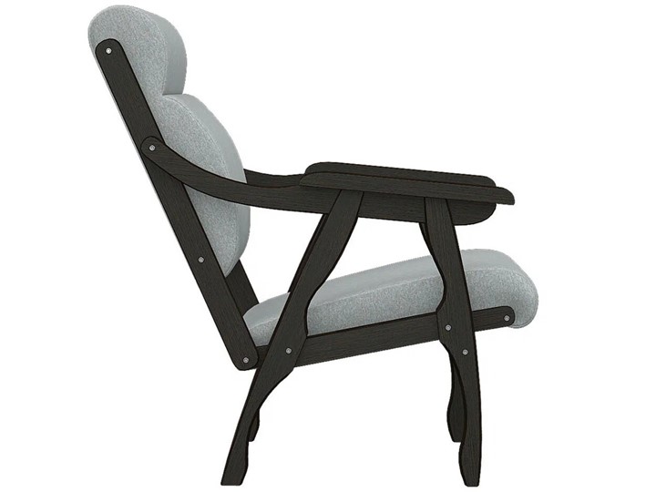 Кресло мягкое Вега 10 ткань серый, каркас венге в Москве - изображение 3