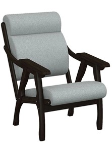 Кресло мягкое Вега 10 ткань серый, каркас венге в Коломне