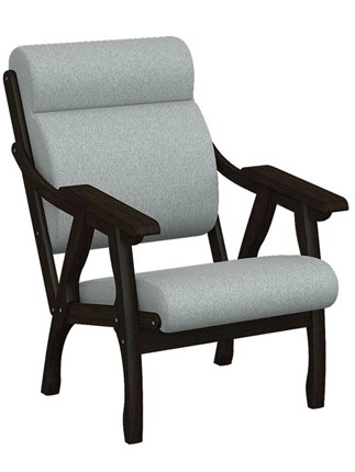 Кресло мягкое Вега 10 ткань серый, каркас венге в Москве - изображение