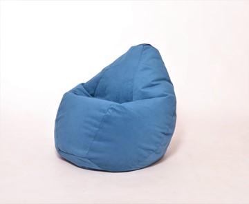 Кресло-мешок Груша среднее, велюр однотон, синее в Москве