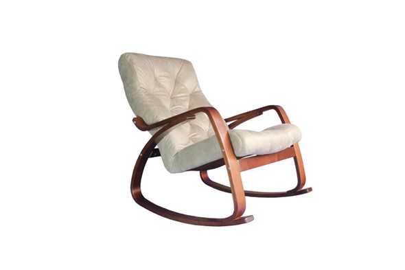Кресло-качалка Гранд, замша крем в Химках - изображение