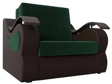 Кресло-кровать Меркурий (60), Зеленый\Коричневый (Велюр\Экокожа) в Одинцово