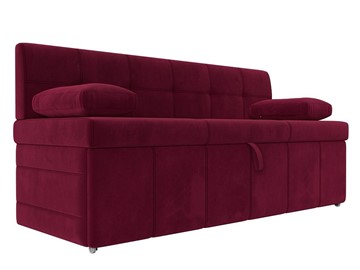 Прямой кухонный диван Лео, Бордовый (микровельвет) в Одинцово