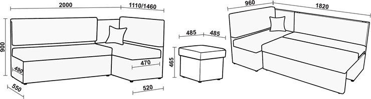 Угловой кухонный диван Нео КМ 3 с механизмом 2000*1110 в Химках - изображение 20