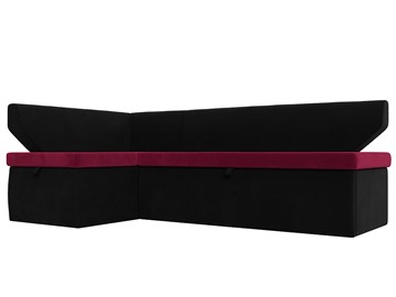 Угловой кухонный диван Омура, Бордовый\Черный (Микровельвет) в Подольске