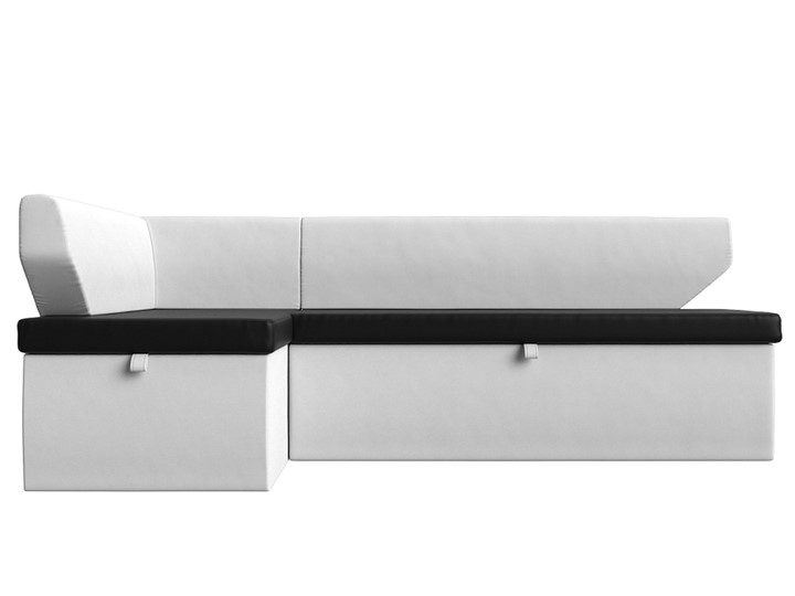 Угловой кухонный диван Омура, Черный/Белый (Экокожа) в Москве - изображение 6