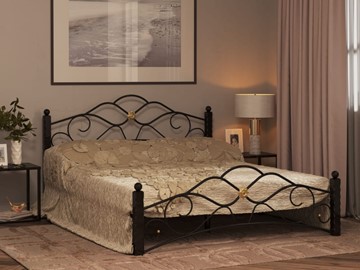 Кровать 2-спальная Гарда 3, 160х200, черная в Химках