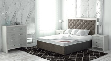 Кровать с подъемным механизмом Сарма Манхэттен 160х200 (с коробом), высота спинки - 140 см в Подольске