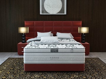 Кровать в спальню Chocolate/Podium M 160х200, Микровелюр (Manhattan Гранатовый) в Серпухове