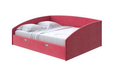 Кровать спальная Bono 160х200, Велюр (Forest 13 Красный) в Одинцово
