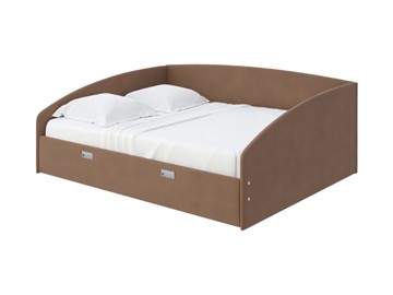 Кровать в спальню Bono 160х200, Велюр (Forest 514 Светло-коричневый) в Подольске