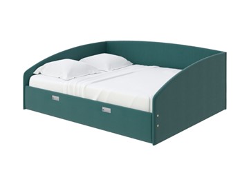 Двуспальная кровать Bono 160х200, Велюр (Forest 560 Морская волна) в Подольске