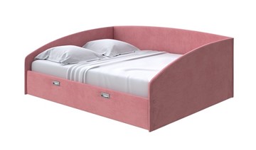Кровать двуспальная Bono 160х200, Велюр (Ultra Ягодный сорбет) в Подольске