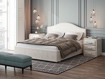 Кровать в спальню Proson Classic 160х200, Велюр (Лофти Лён) в Москве