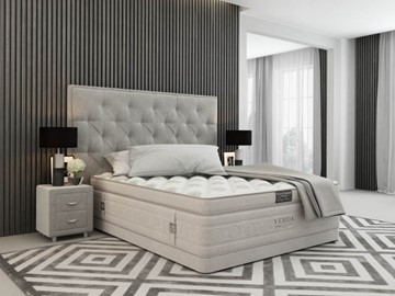 Кровать спальная Classic Compact/Basement 180х200, Флок (Велсофт Серый) в Подольске