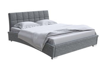 Кровать в спальню Corso-1L 160x200, Велюр (Gratta 4 Серый космос) в Одинцово