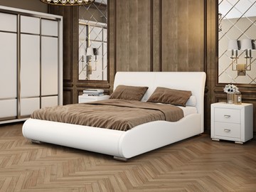 Кровать в спальню Corso-8 Lite 160х200, Экокожа (Белый) в Москве