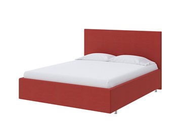 Кровать двуспальная Flat 200х200, Велюр (Forest 13 Красный) в Одинцово